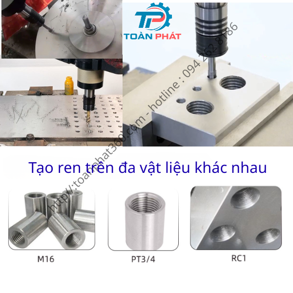 Máy Taro Điện M6-M36 Màn Hình Cảm Ứng Tiếng Việt / Bản Cao Cấp / Động Cơ Servo / Phun Dầu Tự Động / Trục Vit-me Nâng Hạ Thân Máy - Ảnh 7