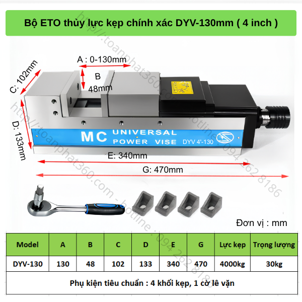 ETO-DYV – Dòng Ê tô Thủy Lực "Chống Nhấc Phôi" Cải Tiến - Ảnh 2